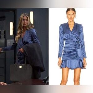 NWT Silk Veronica Beard Blue‎ Wrap Dress